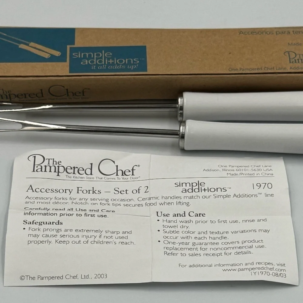 Pampered Chef Simple Additions Accessory Forks Item #1970 New Old Stock